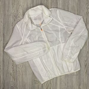 Zyia Active White Ghost Trainer Jacket Size Medium Running Windbreaker Rain Jack